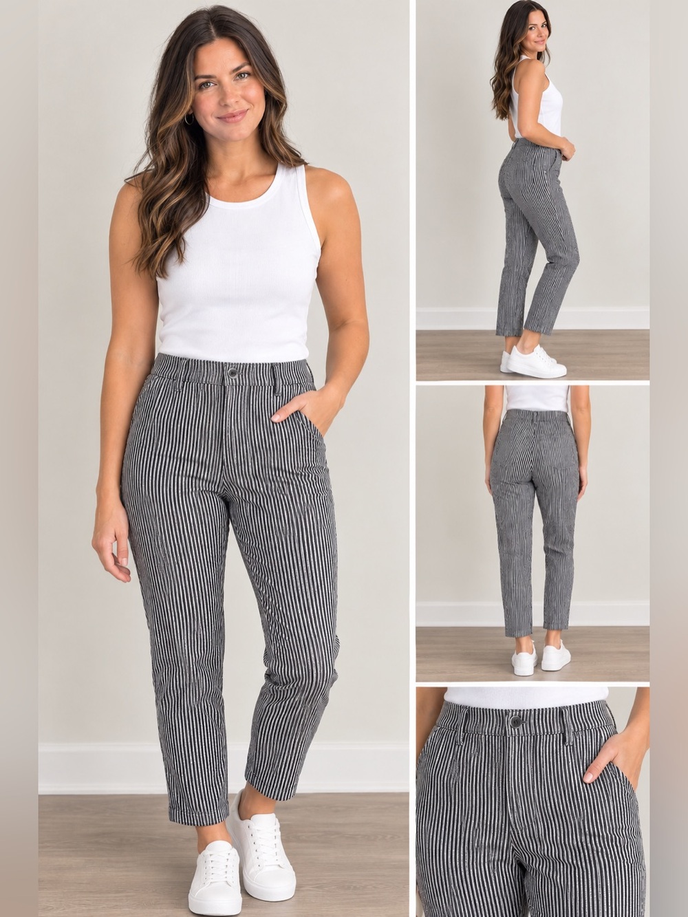 Hollister Striped High-Rise Capris